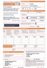 P60 Online Form For 2014-15
